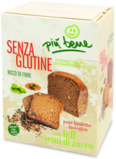 Pan con harina de teff y semillas de calabaza sin gluten BIO 250 g PIU BENE